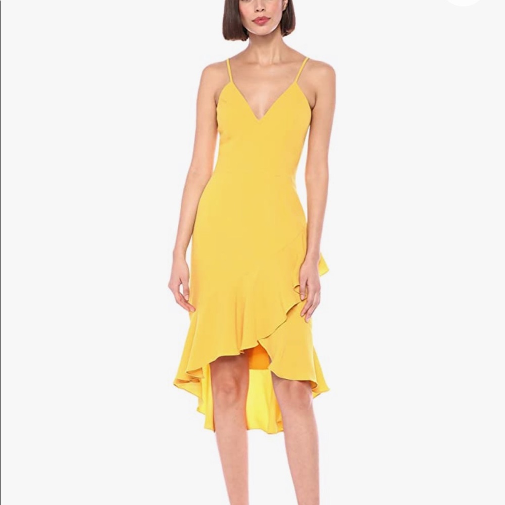 Dress the Population Wendy Ruffle Hem Midi Dress M - Picture 1 of 9